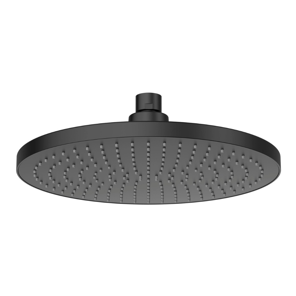 Cut out image of the Roca RainSense Matt Black 230mm Round Shower Head